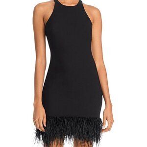Likely Mora Fringe Crew Neck Black Mini Dress Size 2/XS